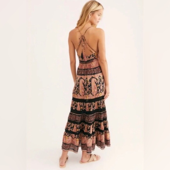 NWOT Free People Elektra Maxi Dress Sahara Combo Sz M - Picture 3 of 15